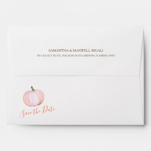 Rustic Watercolor Orange Pumpkin Address Envelope