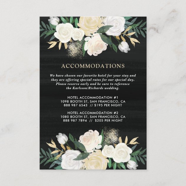 Rustic Watercolor Pale Peonies Accommodations Enclosure Card