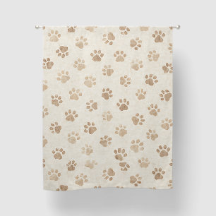 Rustic Watercolor Paw Print Pattern (2) Blackout Curtains