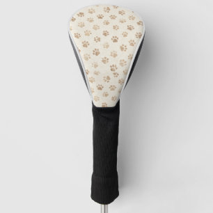 Rustic Watercolor Paw Print Pattern (2) Golf Head Cover