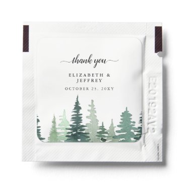 Rustic Watercolor Pine Forest  Hand Sanitizer Packet