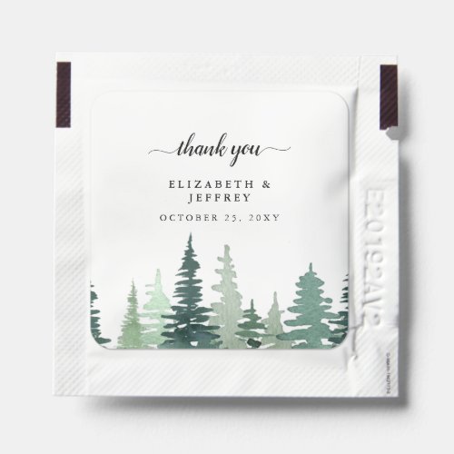 Rustic Watercolor Pine Forest  Hand Sanitizer Packet