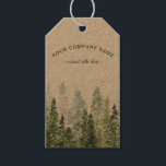 Rustic Watercolor Pine Forest Logo Custom Gift Tags<br><div class="desc">This design features a forest of pine trees in muted shades of forest green. Also great for forest or woods wedding favors.</div>