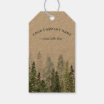 Rustic Watercolor Pine Forest Logo Custom Gift Tags