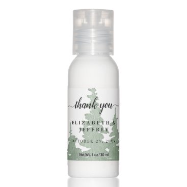 Rustic Watercolor Pine Forest Thank You Hand Lotion