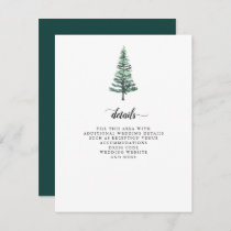 Rustic Watercolor Pine Forest Winter Wedding  Encl Enclosure Card