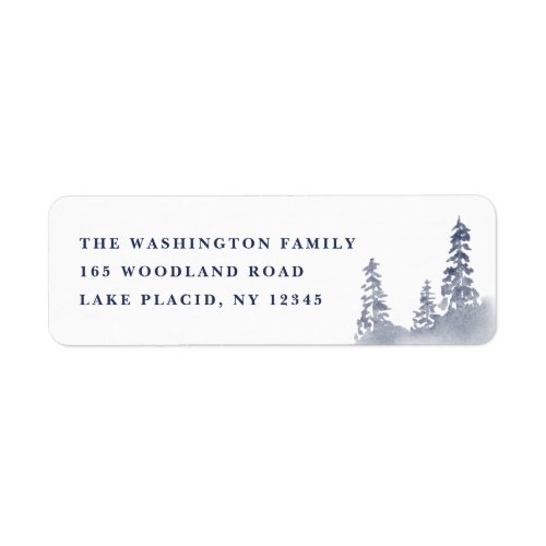 Rustic watercolor pine tree return address label