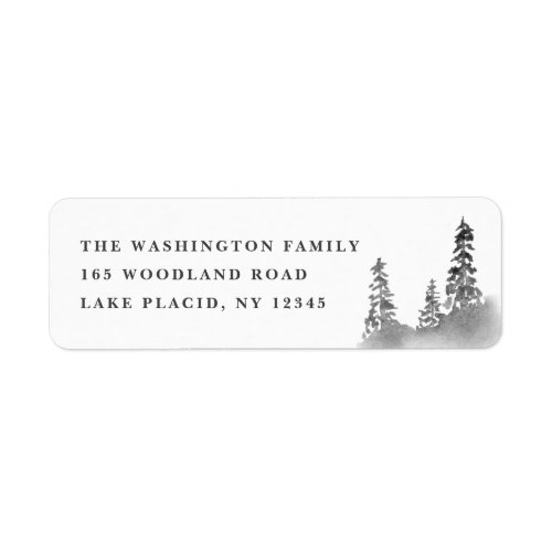 Rustic watercolor pine tree return address label