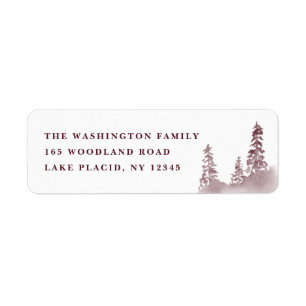 Rustic watercolor pine tree return address label