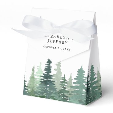 Rustic Watercolor Pine Winter Wedding Favor Box