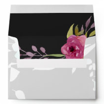 Rustic Watercolor Pink Floral Wedding Envelope