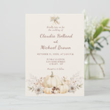 Rustic Watercolor Pumpkins Elegant Fall Wedding