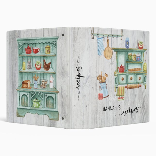 Rustic Watercolor Recipes Binder (Background)