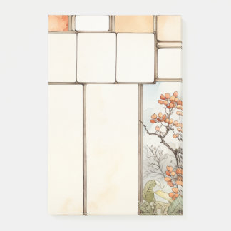 Rustic Watercolor red flowers Writing spot frames Post-it Notes