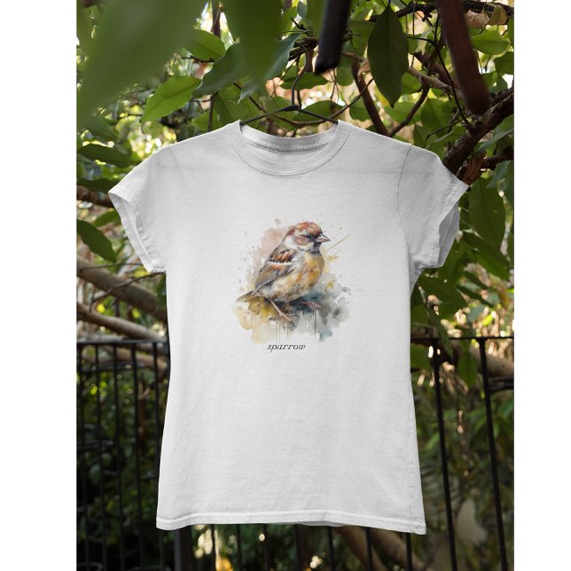 Rustic Watercolor Sparrow, custom T-Shirt (Creator Uploaded)