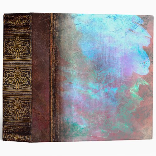 Rustic Watercolor Stained Ancient Tome 3 Ring Binder