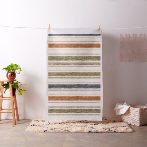 Rustic Watercolor Striped Fabric