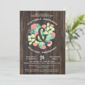 Rustic Watercolor Succulent Bridal Couples Shower Invitation (Standing Front)