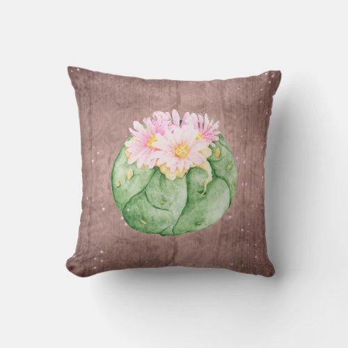 Rustic Watercolor Succulents two_sided Throw Pillow