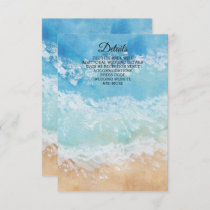 Rustic Watercolor Summer Sea Beach Wedding Enclosure Card