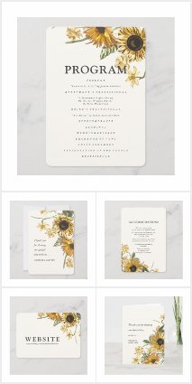 Rustic Watercolor Sunflower Floral Wedding