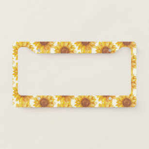 KEIAHUAN Sunflower License Plate Frame,Handmade Waterproof License Plate Cover Stainless Metal Plate Holder Novelty Vanity License Plate Tag Sign Car Exterior Accessories Gift for Women KEIAHUAN Sunflower License Plate Frame,Handmade Waterproof License Plate Cover Stainless Metal Plate Holder Novelty Vanity License Plate Tag Sign Car Exterior Accessories Gift for Women