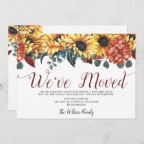 Rustic Watercolor Sunflower we have moved Moving Announcement