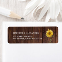 Sunflower Address Labels, Floral Return Address Labels, Sunflower