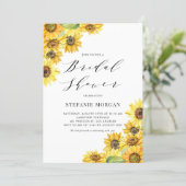 Rustic Watercolor Sunflowers Bridal Shower Invitation (Standing Front)