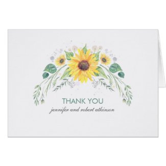 RRustic Sunflowers Wedding Thank You Cards