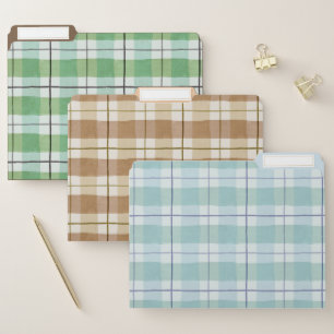 Rustic Watercolor Tartan    File Folders