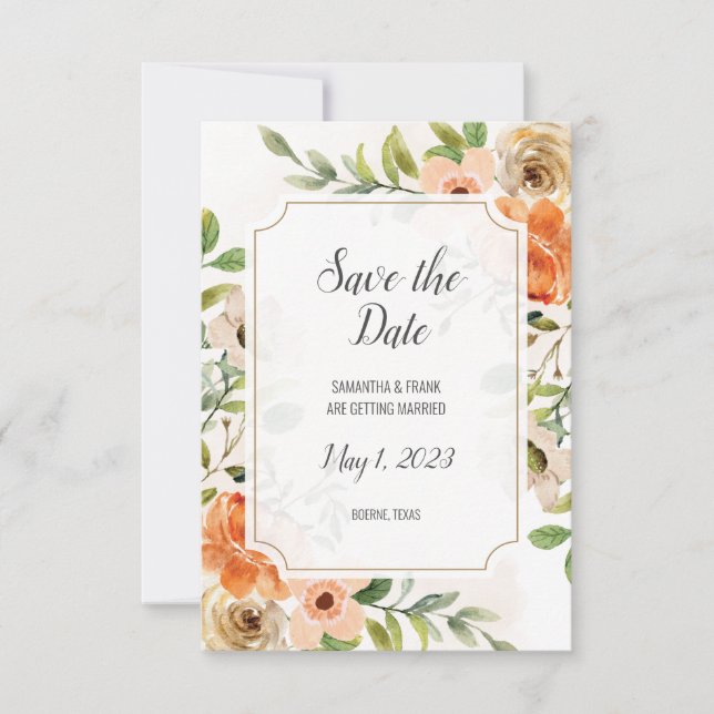 Rustic Watercolor Terracotta Floral (Front)