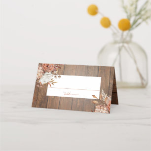 Rustic Watercolor Terracotta Floral Wedding Place Card