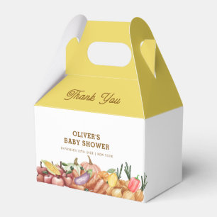 Rustic Watercolor Veggie Fruits Baby Shower Favor Boxes