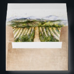 Rustic Watercolor Vineyard Return Address Envelope<br><div class="desc">Create your own unique watercolor vineyard wedding envelopes that you can easily add your custom text and photo to. The vintage design with original art by Raphaela Wilson features a warm parchment paper texture on the outside, and a beautiful country vineyard painting on the inside envelope liner. Both of these...</div>