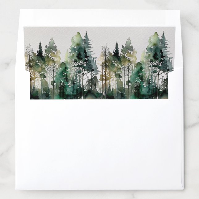 Rustic Watercolor Wedding  Envelope Liner (In Envelope)