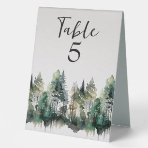Rustic Watercolor Wedding Table Tent