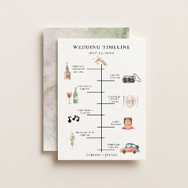 Rustic Watercolor Wedding Timeline Program