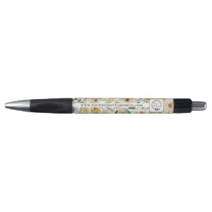 Rustic Watercolor Wild Flowers Add Logo Corporate Pen