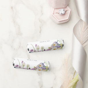 Rustic Watercolor Wildflower Mountain Wedding Breath Savers® Mints
