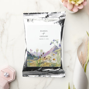 Rustic Watercolor Wildflower Mountain Wedding Coffee Drink Mix