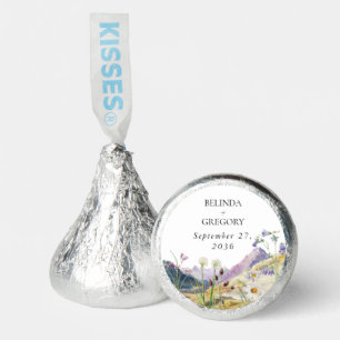 Rustic Watercolor Wildflower Mountain Wedding Hershey®'s Kisses®