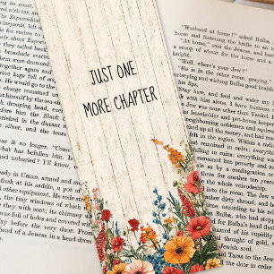 Rustic Watercolor Wildflowers Reading Quote Bookmarks
