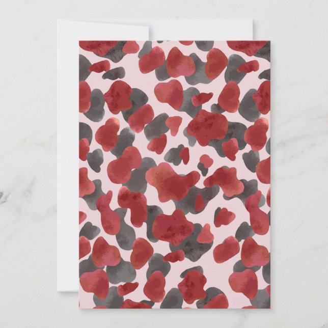 Rustic Watercolor Winter Animal Print Announcement (Front)