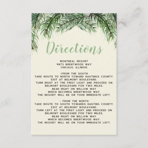 Rustic Watercolor Winter Forest Pine Cone Wedding Enclosure Card