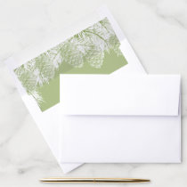 Rustic Watercolor Winter Forest Pine Cone Wedding Envelope Liner