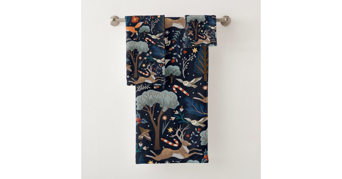 Woodland Cotton Large Bath Towel