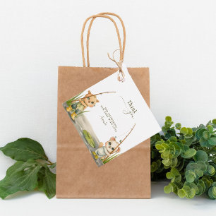 Rustic watercolor woodland Baby Shower Thank You Favor Tags
