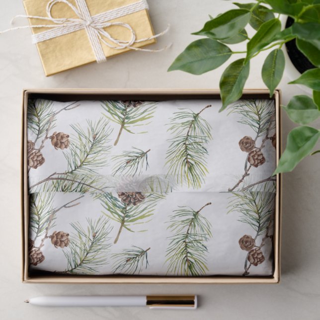Rustic Watercolor Woodland Forest Holiday  Tissue Paper (Gift)