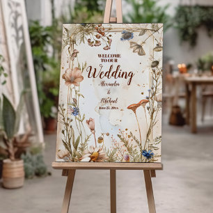 Rustic Watercolor Woodland Wedding Foam Board